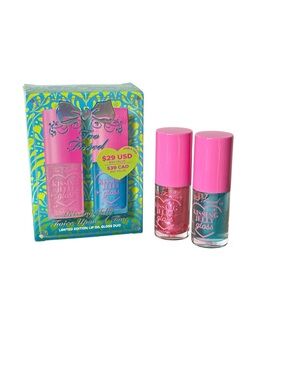 Too Faced Kissing Jelly Twice Upon a Time Lip Oil Gloss Duo Bubble Gum/Snow Cone